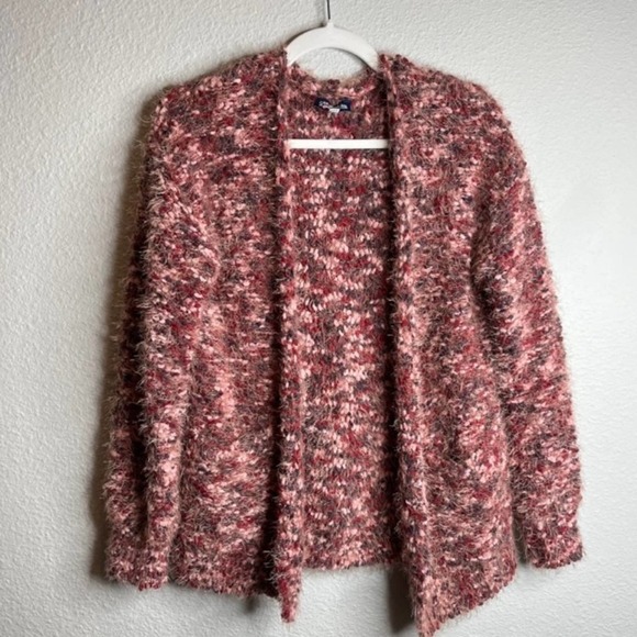 Freshman Sweaters - Freshman Pink Eyelash Cardigan Size Small